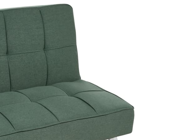 Sovesofa grøn 168 x 77 x 81 cm stofbetrukket 3-personers justerbar