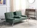 Miniatyrbillede 2 af 11: Sovesofa grøn 168 x 77 x 81 cm stofbetrukket 3-personers justerbar