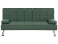 Miniatyrbillede 1 af 11: Sovesofa grøn 168 x 77 x 81 cm stofbetrukket 3-personers justerbar