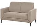 Miniatyrbillede 4 af 9: Sofa Taupe Polyester 2 Personers Tyk Polstret Dyb Blød Stofsofa til Stuen Vintage Retro Inspiration Stue Møbel Moderne Loveseat