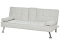Miniatyrbillede 6 af 11: Sovesofa beige 168 x 77 x 81 cm stofbetrukket 3-personers justerbar