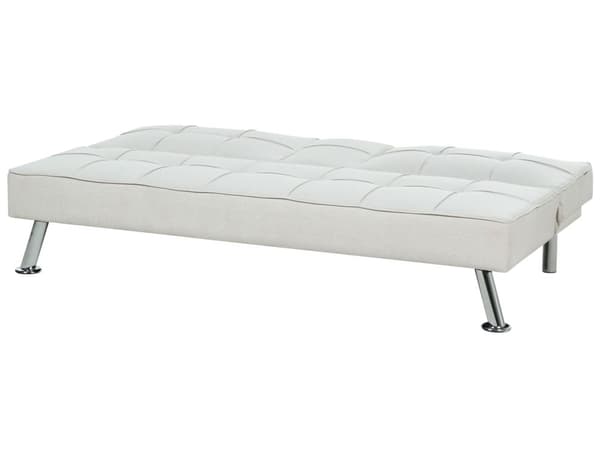 Sovesofa beige 168 x 77 x 81 cm stofbetrukket 3-personers justerbar