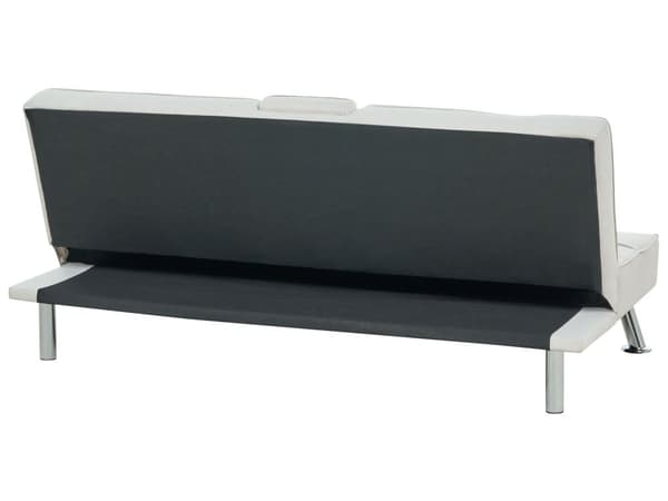 Sovesofa beige 168 x 77 x 81 cm stofbetrukket 3-personers justerbar