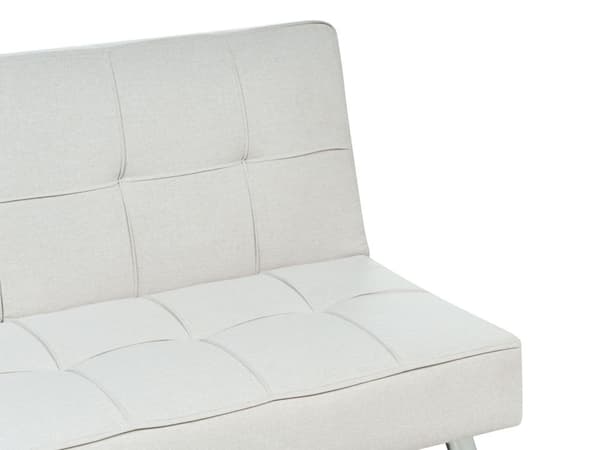 Sovesofa beige 168 x 77 x 81 cm stofbetrukket 3-personers justerbar