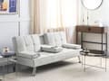 Miniatyrbillede 2 af 11: Sovesofa beige 168 x 77 x 81 cm stofbetrukket 3-personers justerbar