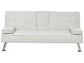 Miniatyrbillede 1 af 11: Sovesofa beige 168 x 77 x 81 cm stofbetrukket 3-personers justerbar