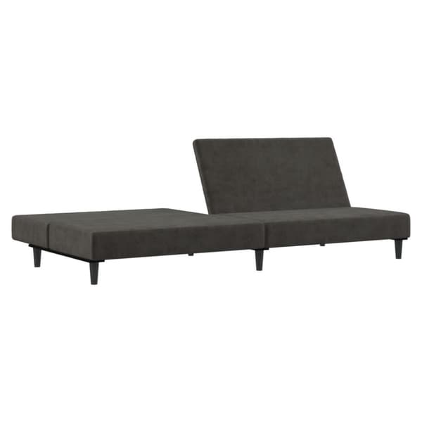 vidaXL Bäddsoffa 2-sits mörkgrå sammet