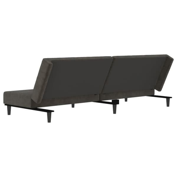 vidaXL Bäddsoffa 2-sits mörkgrå sammet