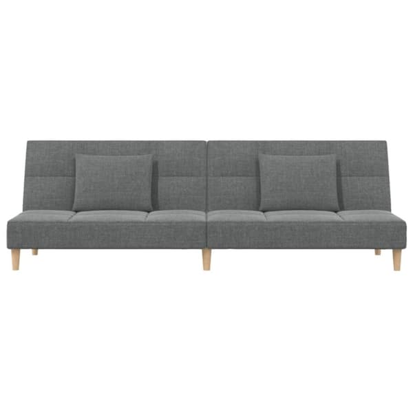 vidaXL 2-personers sovesofa med 2 puder stof mørkegrå