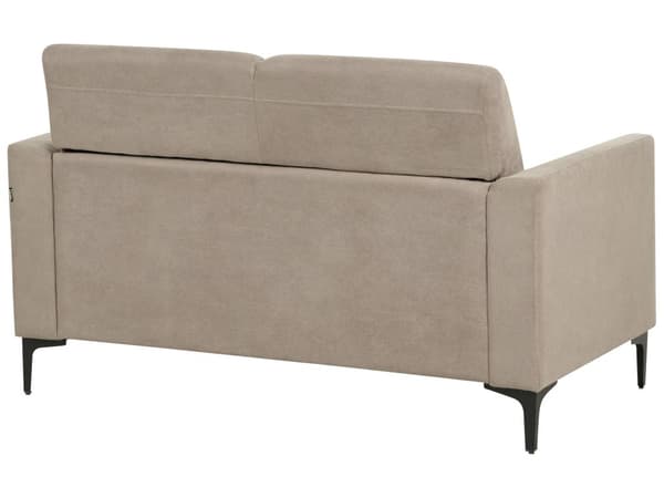 Soffa Taupe Tyg Klädsel Silver Ben 2-sits Glam