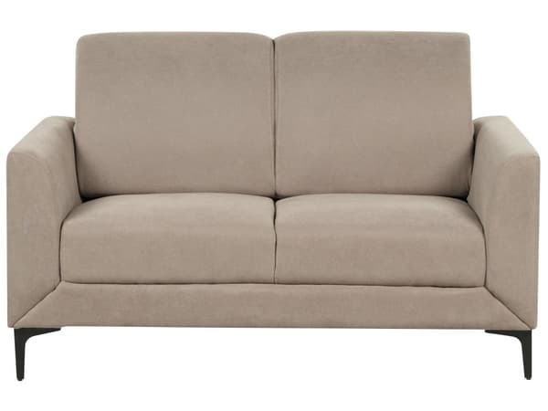 Soffa Taupe Tyg Klädsel Silver Ben 2-sits Glam