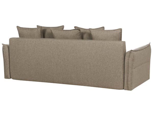 Sovesofa Brun Polyester 3 Personers Moderne Blød Sofaseng med Opbevaring Udtræk Designsofa til Værelse Stofsofa med Armlæn