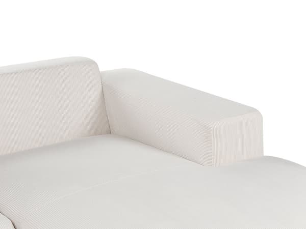 Hjørnesofa Råhvid Læder Modulære Stykker Venstrevendt L-formet