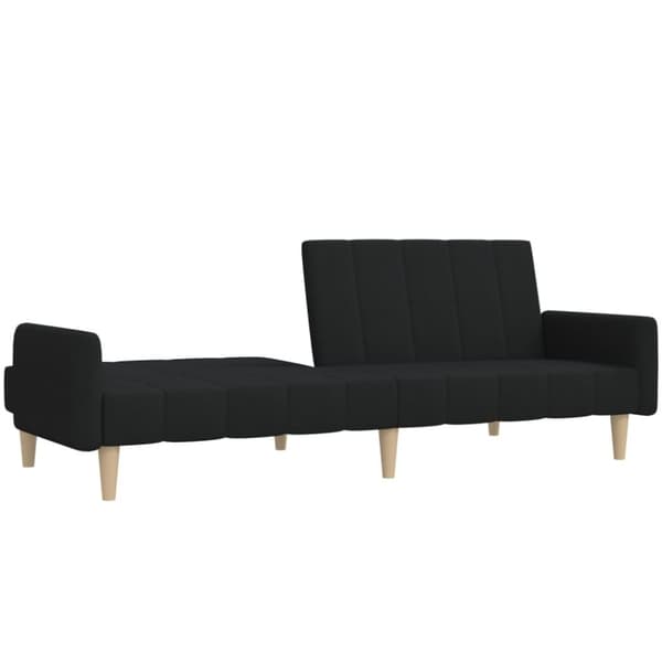 vidaXL Bäddsoffa 2-sits svart tyg