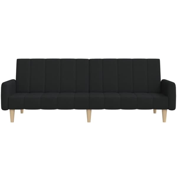 vidaXL Bäddsoffa 2-sits svart tyg