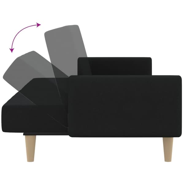 vidaXL Bäddsoffa 2-sits svart tyg