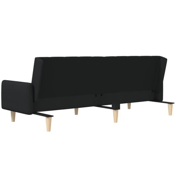 vidaXL Bäddsoffa 2-sits svart tyg