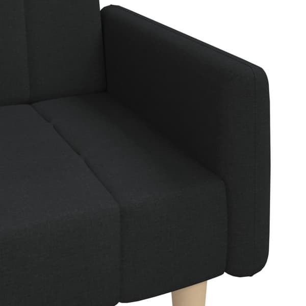 vidaXL Bäddsoffa 2-sits svart tyg