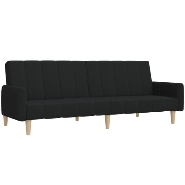 vidaXL Bäddsoffa 2-sits svart tyg