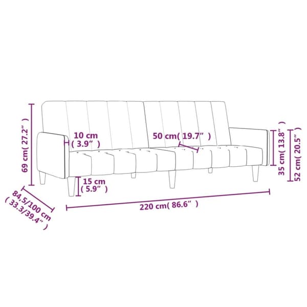 vidaXL 2-personers sovesofa stof sort