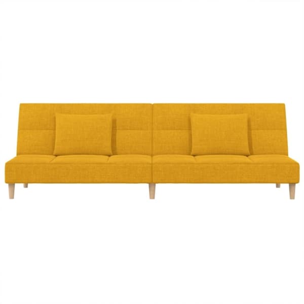 vidaXL 2-personers sovesofa med 2 puder stof gul