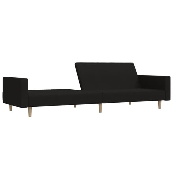 vidaXL Bäddsoffa 2-sits svart tyg