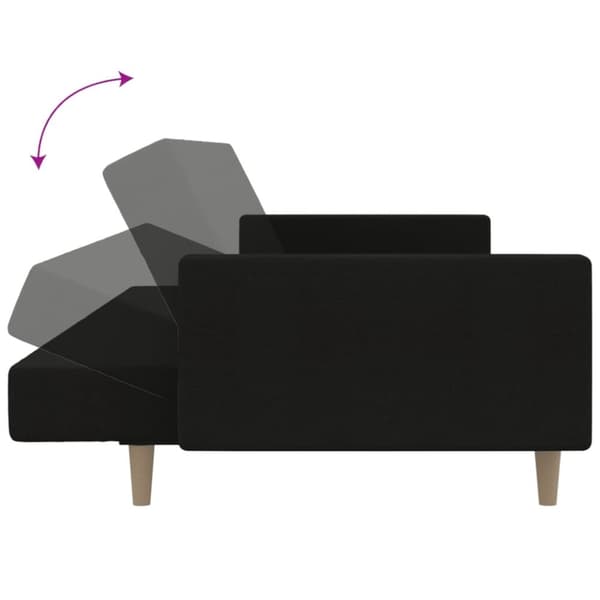 vidaXL Bäddsoffa 2-sits svart tyg