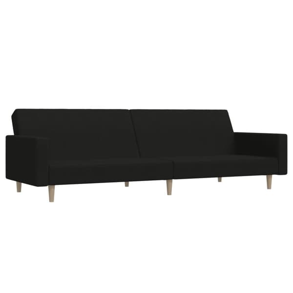 vidaXL Bäddsoffa 2-sits svart tyg