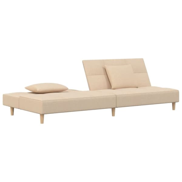 vidaXL 2-personers sovesofa med 2 puder stof cremefarvet