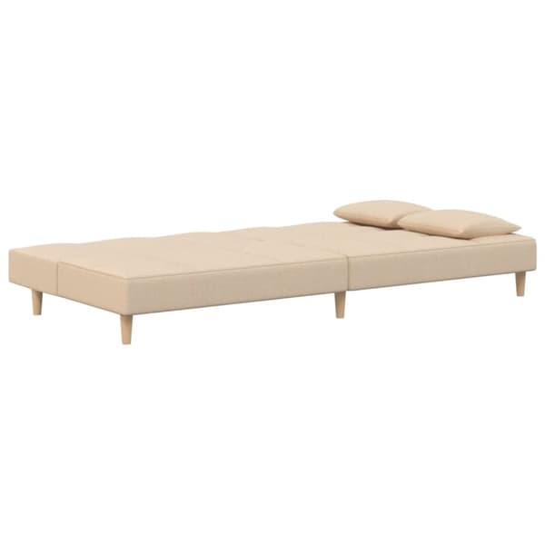 vidaXL 2-personers sovesofa med 2 puder stof cremefarvet