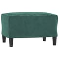 Miniatyrbillede 4 af 7: vidaXL 3-personers sofa med fodskammel 180 cm velour Mørkegrøn