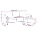 Miniatyrbillede 6 af 7: vidaXL 3-personers sofa med fodskammel 180 cm velour Mørkegrøn