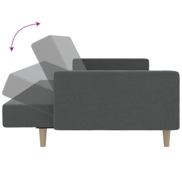 vidaXL Bäddsoffa 2-sits ljusgrå tyg