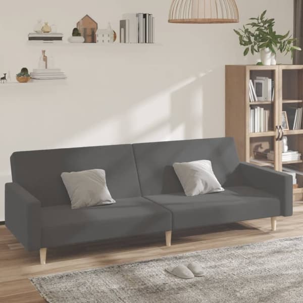 vidaXL Bäddsoffa 2-sits ljusgrå tyg