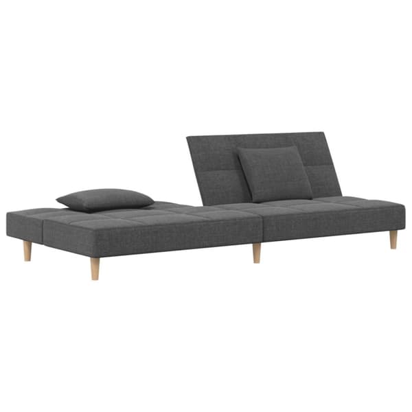 vidaXL Bäddsoffa 2-sits med två kuddar ljusgrå tyg