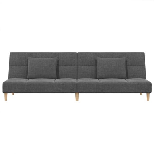 vidaXL Bäddsoffa 2-sits med två kuddar ljusgrå tyg