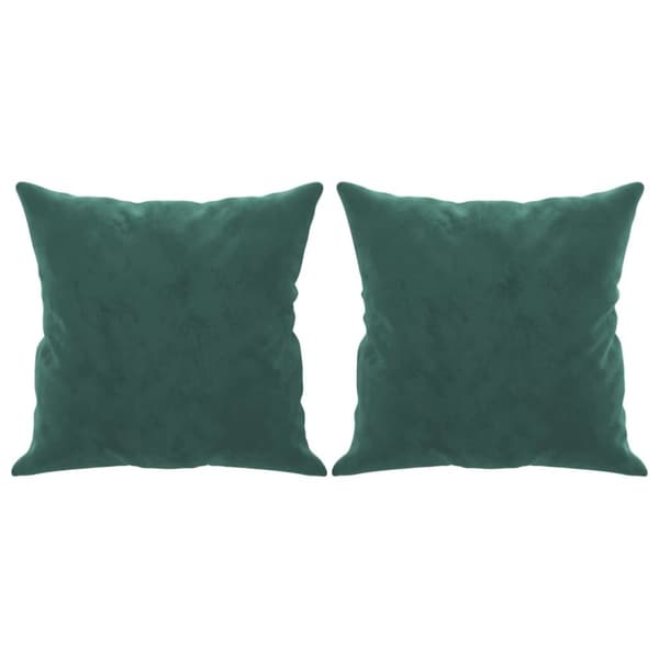 vidaXL 3-personers sofa med pyntepuder 180 cm velour mørkegrøn