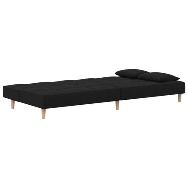 vidaXL 2-personers sovesofa med 2 puder stof sort