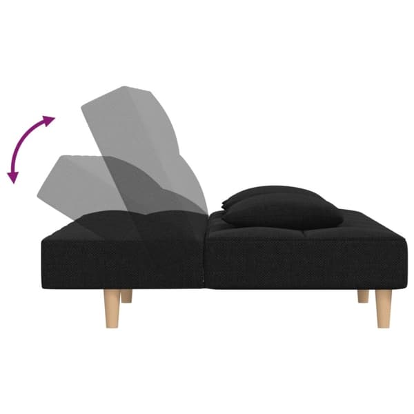 vidaXL 2-personers sovesofa med 2 puder stof sort