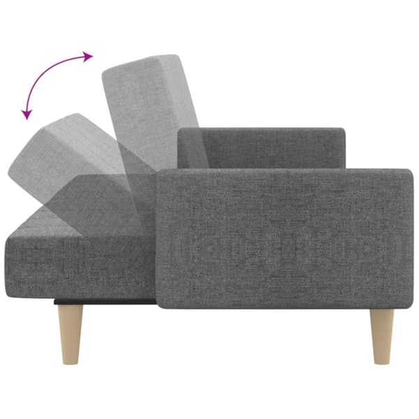 vidaXL Bäddsoffa 2-sits ljusgrå tyg