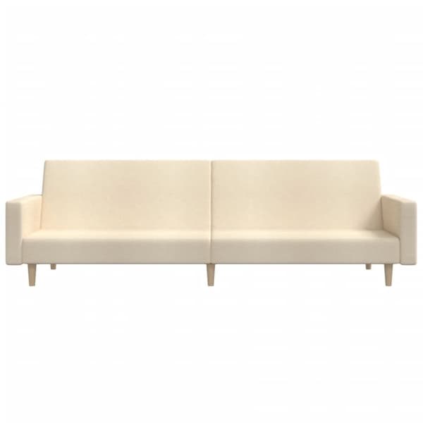 vidaXL Bäddsoffa 2-sits gräddvit tyg