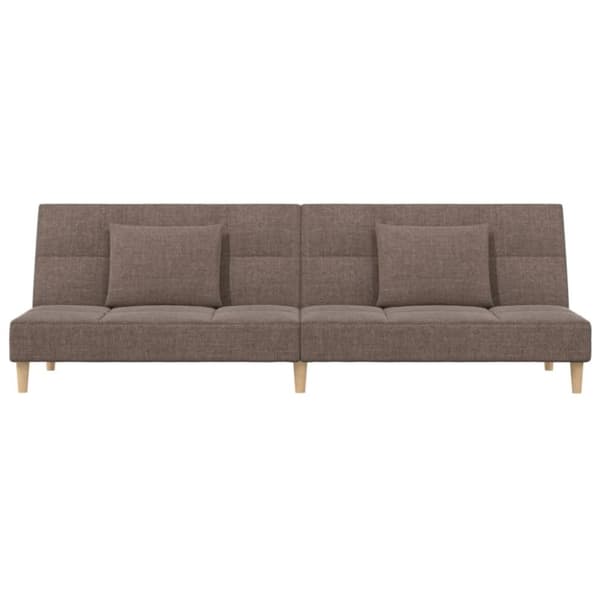 vidaXL 2-personers sovesofa med 2 puder stof gråbrun