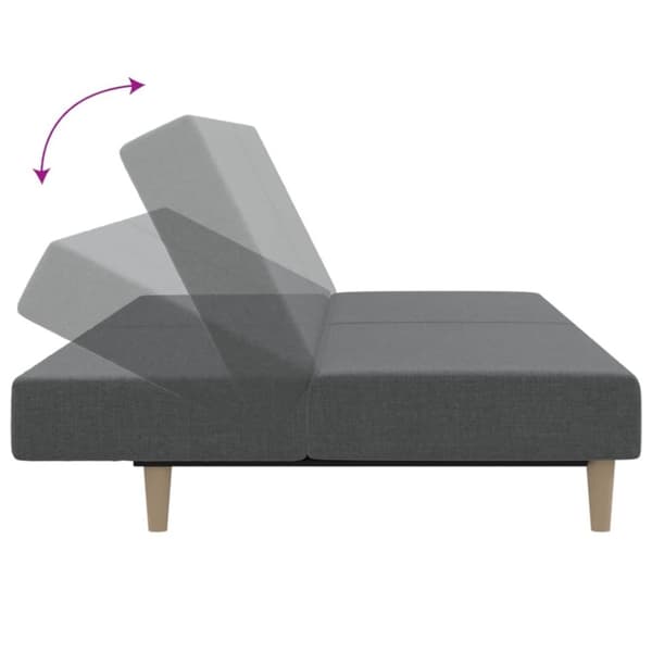 vidaXL Bäddsoffa 2-sits ljusgrå tyg