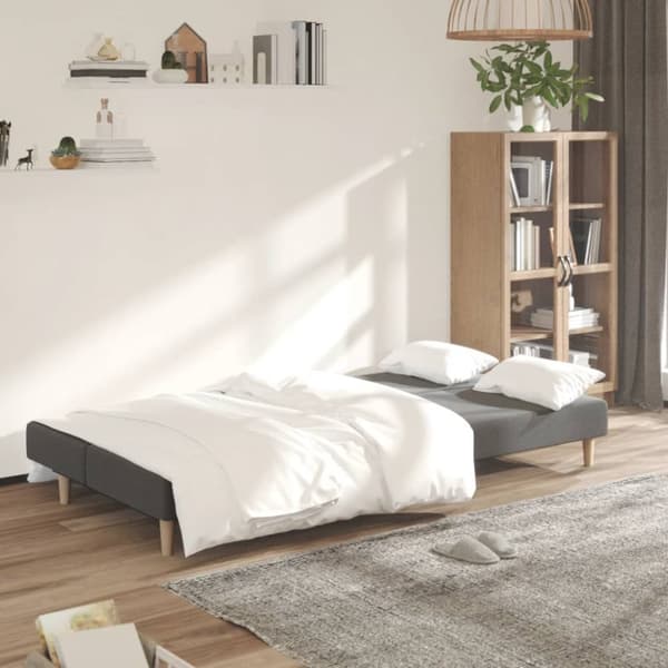 vidaXL 2-personers sovesofa stof lysegrå