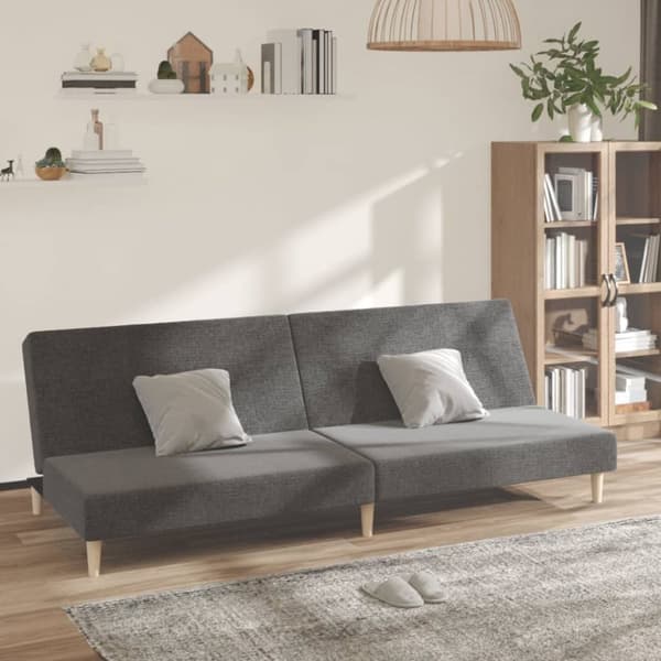 vidaXL 2-personers sovesofa stof lysegrå