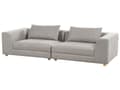 Miniatyrbilde 4 av 11: Sofa Lysegrå Polyesterstoff 3-seter Puter Armlener Moderne design Stue