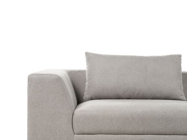 Sofa Lysegrå Polyesterstoff 3-seter Puter Armlener Moderne design Stue