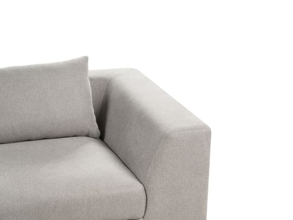 Sofa Lysegrå Polyesterstoff 3-seter Puter Armlener Moderne design Stue