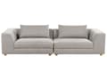 Miniatyrbilde 1 av 11: Sofa Lysegrå Polyesterstoff 3-seter Puter Armlener Moderne design Stue