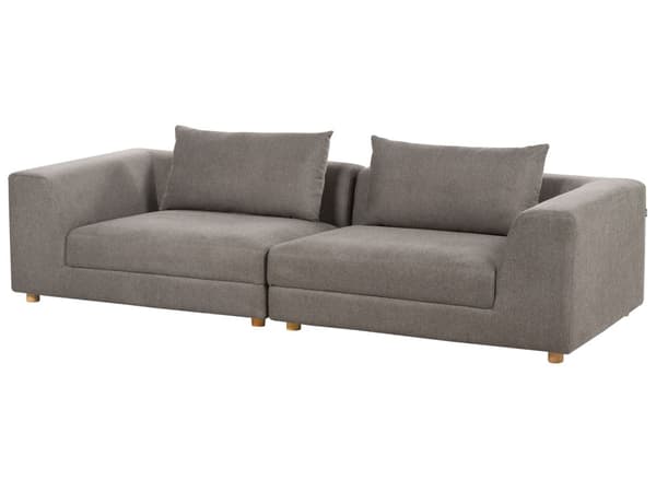 Sofa Brun Polyesterstoff 3-seter Puter Armlener Moderne design Stue